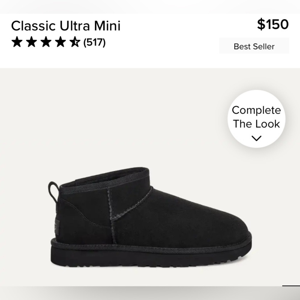 UGG - Classic Ultra Mini Black Size 5